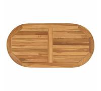vidaXL Encimera Ovalado Madera de teca maciza Natural, Mesas modernas de cocina y oficina en madera de teca, superficies marrones sólidas, muebles versátiles