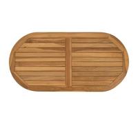 vidaXL Encimera Ovalado Madera de teca maciza Natural, Mesas modernas de cocina y oficina en madera de teca, superficies marrones sólidas, muebles versátiles
