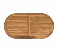 vidaXL Encimera Ovalado Madera de teca maciza Natural, Mesas modernas de cocina y oficina en madera de teca, superficies marrones sólidas, muebles versátiles