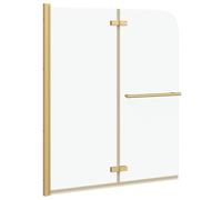 vidaXL Enclosure de Ducha Dorado 120 x 140 cm Vidrio ESG y Aluminio, Cabina de Ducha Ajustable, Rectangular, Moderna, Hardware Plegable, diseño Compacto, Marco de Aluminio