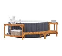 vidaXL Entorno de Tina de Hidromasaje Semicircular 272 x 120 x 55,5 cm, Bañera de Acacia, diseño Minimalista, Entorno cálido afuera, Resistente al Agua, Relax en Verano, instalación de SPA en terraza