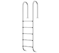 vidaXL Escalera de piscina con 5 peldaños antideslizantes para interiores y exteriores, fácil montaje, 54 x 38 x 211 cm, acero inoxidable 304