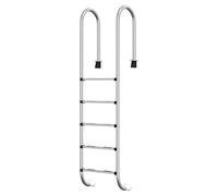 vidaXL Escalera de piscina con 5 peldaños antideslizantes para interiores y exteriores, fácil montaje, 54 x 38 x 211 cm, acero inoxidable 304