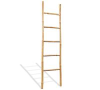 vidaXL Escalera para Toallas 5 Peldaños Bambú 150 cm Estante Soporte Perchero