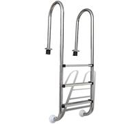 vidaXL Escalera Piscinas 3 Peldaños Acero Inoxidable 304 120 cm Escalinata Escala SPA