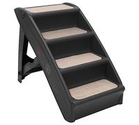 vidaXL Escalera Plegable para Perros Gatos Cachorro Automóvil Sofá Escalones Mascotas Mueble Acolchada Decoración Hogar Robusto Duradero Negro