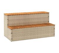 vidaXL Escalón bañera hidromasaje Beige 100x50x50,5 cm ratán sintético