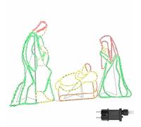 vidaXL Escena Navideña Iluminada Multicolor 112 x 72 cm PVC, Sala, Moderna, Escena navideña iluminada, Adorno Festivo, decoración Interior y Exterior