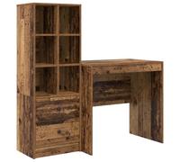 vidaXL Escritorio Almacenamiento de Madera Antigua y Madera de ingeniería, Escritorio Madera Antigua 80x50x76 cm de Madera de ingeniería