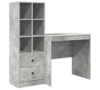 vidaXL Escritorio Almacenamiento Gris concreto Madera elaborada
