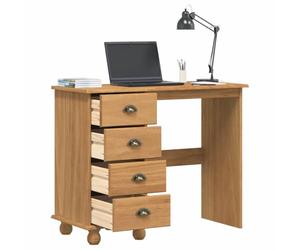 vidaXL Escritorio ASKIM Marrón 95 x 40 x 75 cm Madera de Pino Macizo | Montones de espacio para tus cosas, Diseñado para aguantar tus cosas más pesadas sin problema,