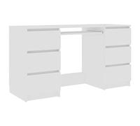 vidaxl Escritorio de madera contrachapada blanco 140x50x77 cm