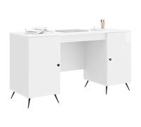 vidaXL Escritorio Brillante 142,5 x 50 x 75 cm Madera de Ingeniería, Conjunto de Sala, Muebles Modernos, duraderos para Interiores, con Amplio Almacenamiento, Asientos cómodos y decoración Elegante.