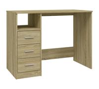 Vidaxl Escritorio Cajones Madera Contrachapada Sonoma 102x50x76 Cm