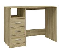 vidaXL Escritorio con cajones de madera contrachapada Sonoma 102x50x76 cm