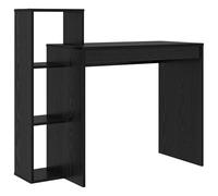 vidaXL Escritorio Compacto Minimalista con Tres Estantes Roble Negro Madera Aglomerada Oficina o Estudio. Mesa de Estudio Moderna Pequeño Espacio Estilosa de Escritura Estación de Traba