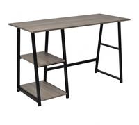 VidaXL Escritorio con 2 Estantes Gris/Roble