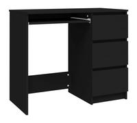 vidaXL - Escritorio con 3 cajones de Material derivado de la Madera (90 x 45 x 76 cm), Color Negro
