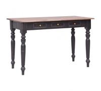 vidaXL Escritorio con 3 Cajones Madera Maciza de Caoba 117x57x75 cm