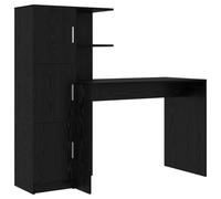 vidaXL Escritorio con Almacenamiento de Roble Negro y Madera de Calidad
