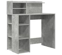 vidaXL Escritorio con Almacenamiento Gris Concreto 90x48x101.5 cm Madera elaborada