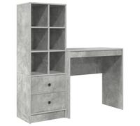 vidaXL Escritorio con Almacenamiento Gris concreto de Madera Engineered