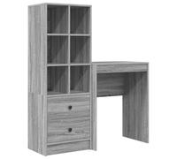vidaXL Escritorio con Almacenamiento Gris Sonoma Madera Elaborada