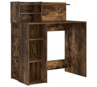 vidaXL Escritorio con Almacenamiento Roble Ahumado 90x48x101.5 cm Madera Elaborada