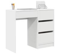vidaXL Escritorio MDF Mediano Blanco Rectangular con tres cajones