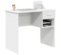 vidaXL Escritorio con Almacenamiento Blanco Madera Elaborada 90X49.5X75 cm Ideal para Oficina en Casa Estudio Computadora Minimalista Compacto Estudiar Escribir Estación de Trabajo