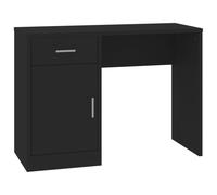 Vidaxl Escritorio Con Cajón Y Armario Madera Negro 100x40x73 Cm