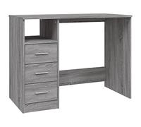 vidaXL Escritorio con cajones contrachapada Gris Sonoma 102x50x76 cm