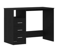 vidaXL Escritorio con cajones contrachapada Roble Negro 102x50x76 cm
