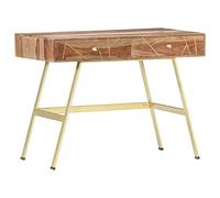 vidaXL Madera Maciza Sheesham Escritorio con Cajones Aparador Mesa Auxiliar Cómoda Armario Almacenamiento Decoración Interior Dormitorio Salón Sala de Estar