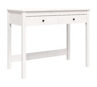 vidaXL Escritorio con cajones Madera Maciza de Pino Blanco 100x50x78cm