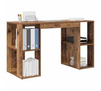 vidaXL Escritorio Marrón Rústico con Estantes Empotrados | Madera Maciza Recuperada Ideal para Casa Estudio Solo para Interior Fácil Ensamblaje Muebles Computadora Modernos Mesa Compacta Estilosa
