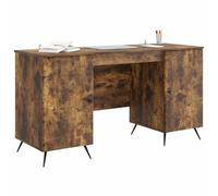 vidaXL Escritorio con Estante Roble Ahumado 142,5 x 50 x 75 cm, Conjunto de Sala, Muebles Modernos, duraderos para Interiores, con Amplio Almacenamiento, Asientos cómodos y decoración Elegante.