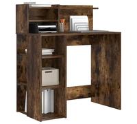 vidaXL Escritorio ergonómico con almacenamiento Roble Ahumado 90 x 48 x 101,5 cm