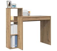 vidaXL Escritorio Compacto Minimalista con Dos Estantes Roble Artesanal Madera Elaborada Oficina O Estudio Hogar Escribir Marrón