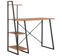 VidaXL Escritorio con Estantería 102x50x117cm Negro/Marrón