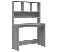 Escritorio Con Estantes Contrachapada Gris Sonoma 102x45x148cm Vidaxl