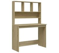 Escritorio Con Estantes Contrachapada Roble Sonoma 102x45x148cm Vidaxl