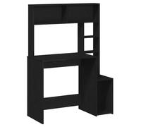 vidaXL Escritorio con estantes Madera contrachapada Negro 100x45x140cm, Escritorio de Oficina, Mesa de Estudio, Escritorio de pie