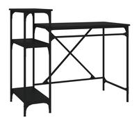 Vidaxl Escritorio Con Estantes Madera Contrachapada Negro 105x50x90 Cm