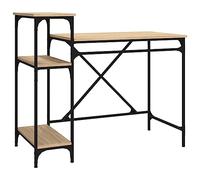 vidaXL Escritorio con estantes madera contrachapada roble 105x50x90 cm