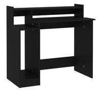 vidaXL Escritorio con luz LED Madera contrachapada Negro 97x45x90 cm