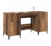 vidaXL Escritorio con puerta Madera vieja 140 x 50 x 75 cm Madera de ingeniería, Interior de oficina moderno, materiales duraderos, para entornos profesionales, muebles elegantes y funcionales