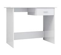 vidaXL Escritorio Contrachapada Casa Hogar Bricolaje Decoración Diseño Estilo Mobiliario Mueble Pupitre Estudio Oficina 100x50x76cm Blanco Brillante