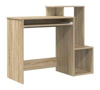 vidaXL Escritorio de Computadora de Roble Sonoma MDF con Chapa de Roble