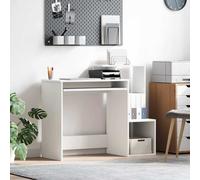 vidaXL Escritorio Blanco Moderno de | 90 X 50 cm Material MDF Diseño Rectangular con estantes Ideal para oficinas y Espacios de Estudio Requiere ensamblaje fácil Estación de Trabajo compacta Almacen